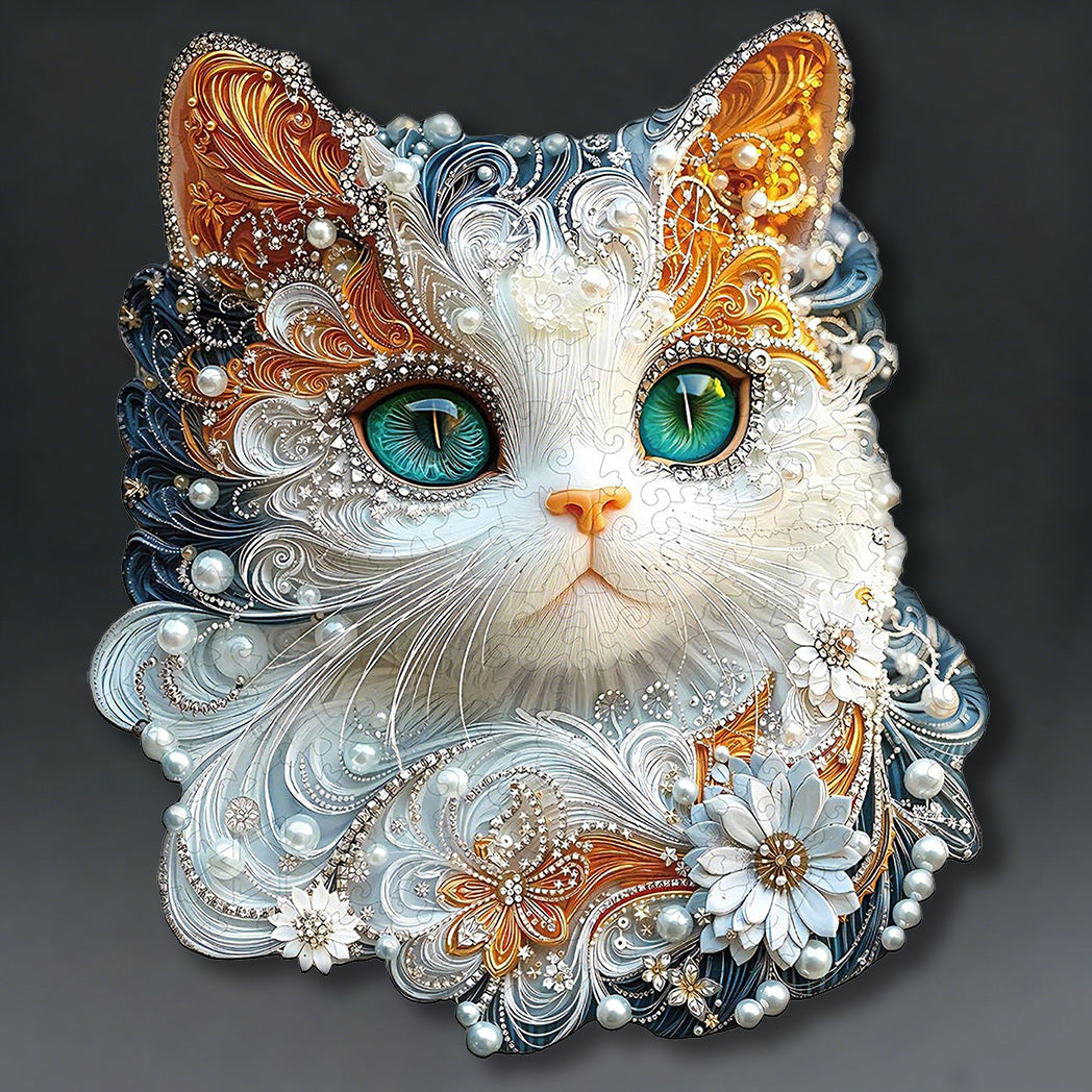Jewelry Kitten Wooden Jigsaw Puzzle