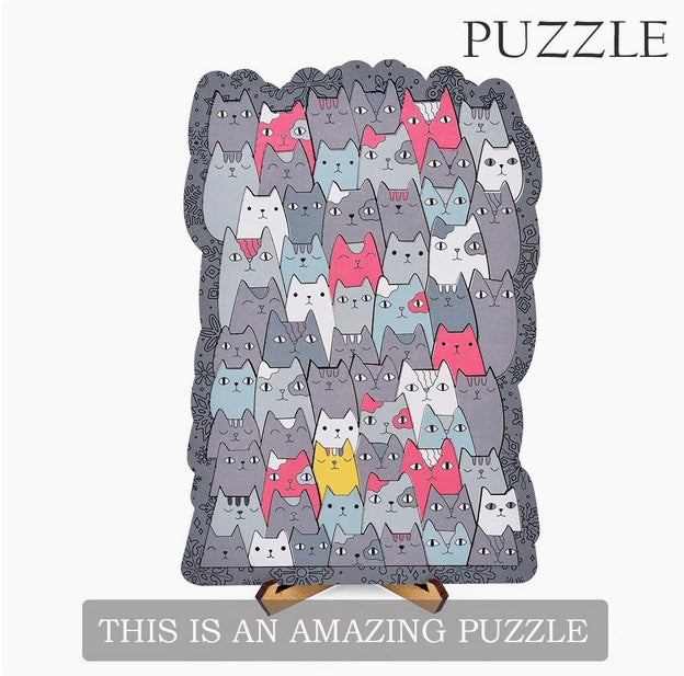 🐾Cat Shaped Tray Wooden Jigsaw Puzzle