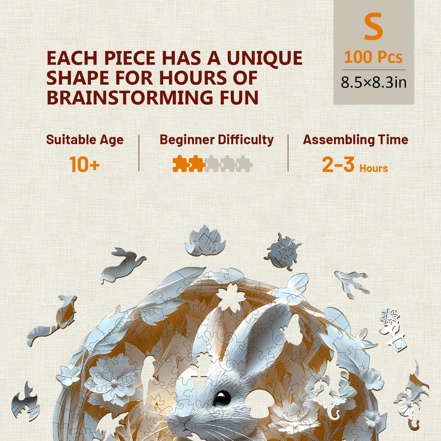 🐇3D Bunny Wooden Jigsaw Puzzle