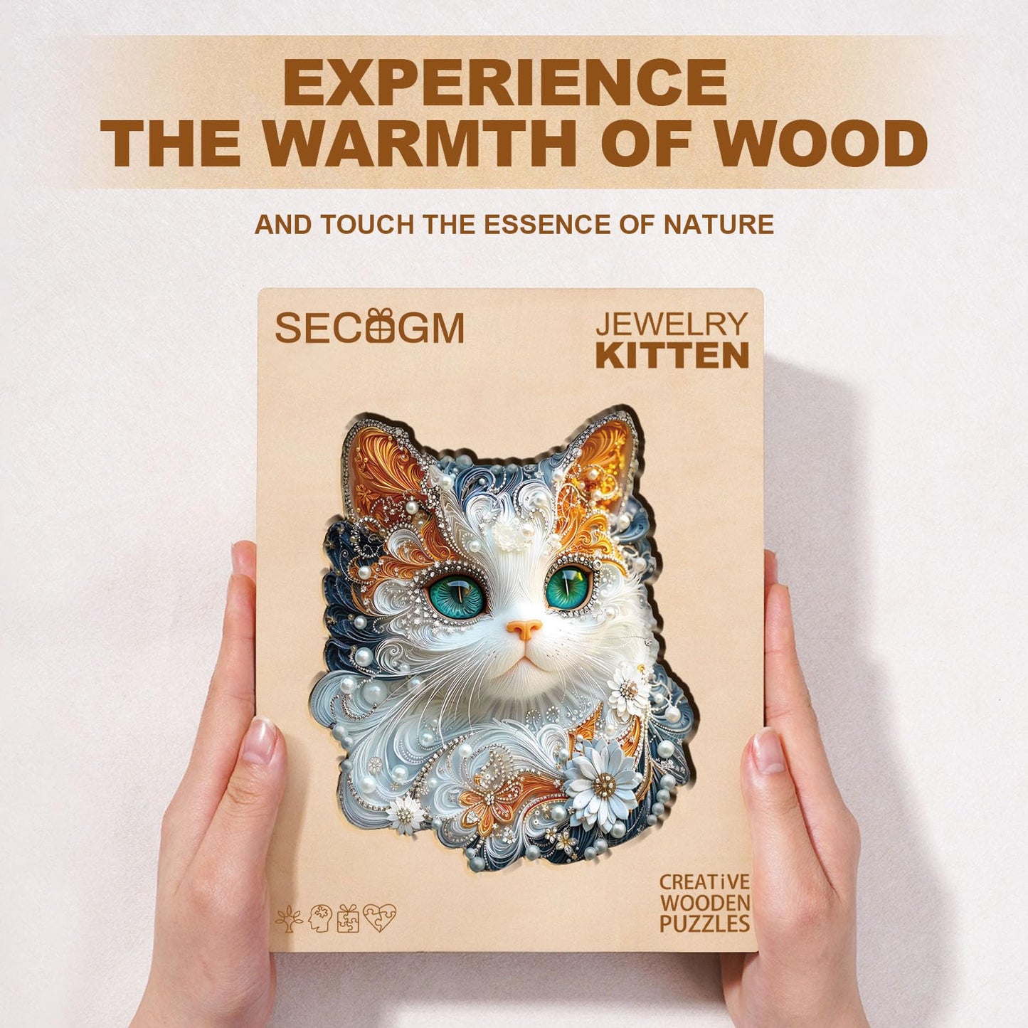 Jewelry Kitten Wooden Jigsaw Puzzle